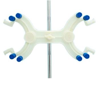 صورة ماسك سحّاحات (بيوريت) بلاستيكي مزدوج (Double Burette Clamp Holder Plastic) - واقف للتجارة صنعاء