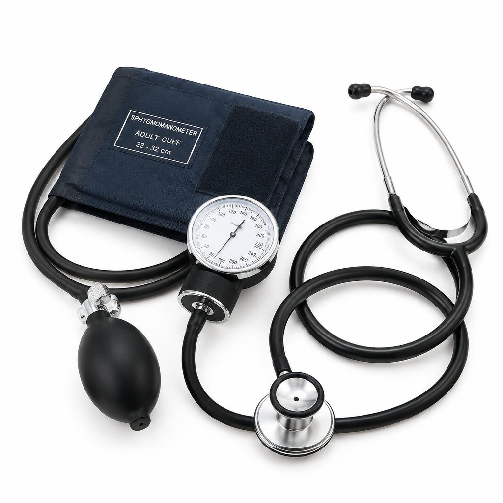 صورة جهاز ضغط هوائي (زنبركي) مع سماعة طبية (Aneroid Sphygmomanometer Blood Pressure Set with Stethoscope) - واقف للتجارة صنعاء صورة جهاز ضغط هوائي (زنبركي) مع سماعة طبية (Aneroid Sphygmomanometer Blood Pressure Set with Stethoscope) - واقف للتجارة صنعاء