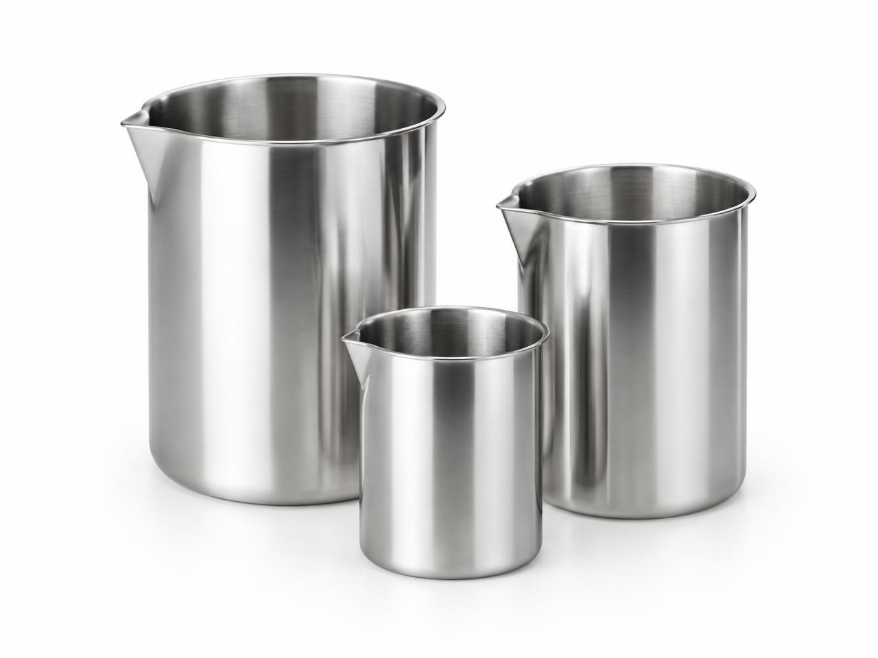 صورة بيكر ستانلس ستيل مقاسات متعددة (Stainless Steel Beaker Multiple Sizes) - واقف للتجارة صنعاء صورة بيكر ستانلس ستيل مقاسات متعددة (Stainless Steel Beaker Multiple Sizes) - واقف للتجارة صنعاء