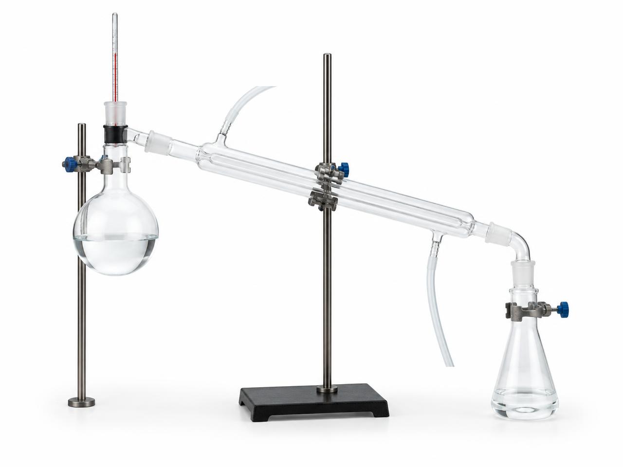 صورة طقم جهاز تقطير زجاجي 500 مل (Glass Distillation Apparatus Set 500 ml) - واقف للتجارة صنعاء صورة طقم جهاز تقطير زجاجي 500 مل (Glass Distillation Apparatus Set 500 ml) - واقف للتجارة صنعاء