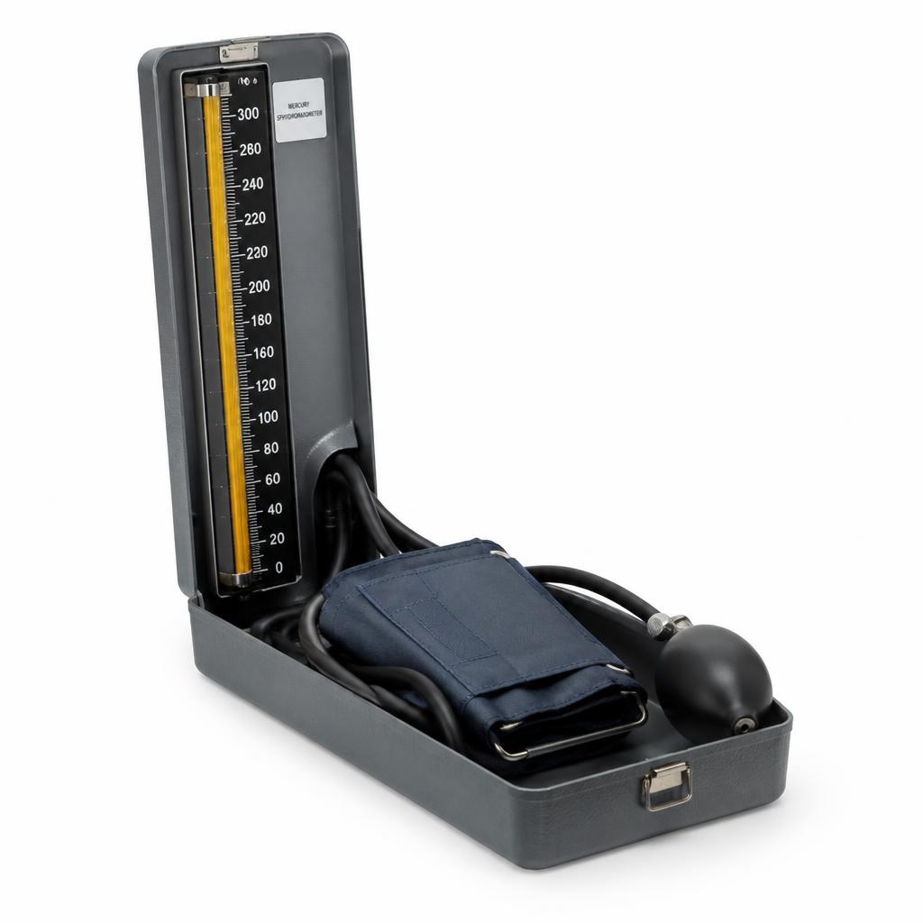 صورة جهاز ضغط زئبقي بعلبة (Mercury Sphygmomanometer Desk Type Blood Pressure Monitor) - واقف للتجارة صنعاء صورة جهاز ضغط زئبقي بعلبة (Mercury Sphygmomanometer Desk Type Blood Pressure Monitor) - واقف للتجارة صنعاء