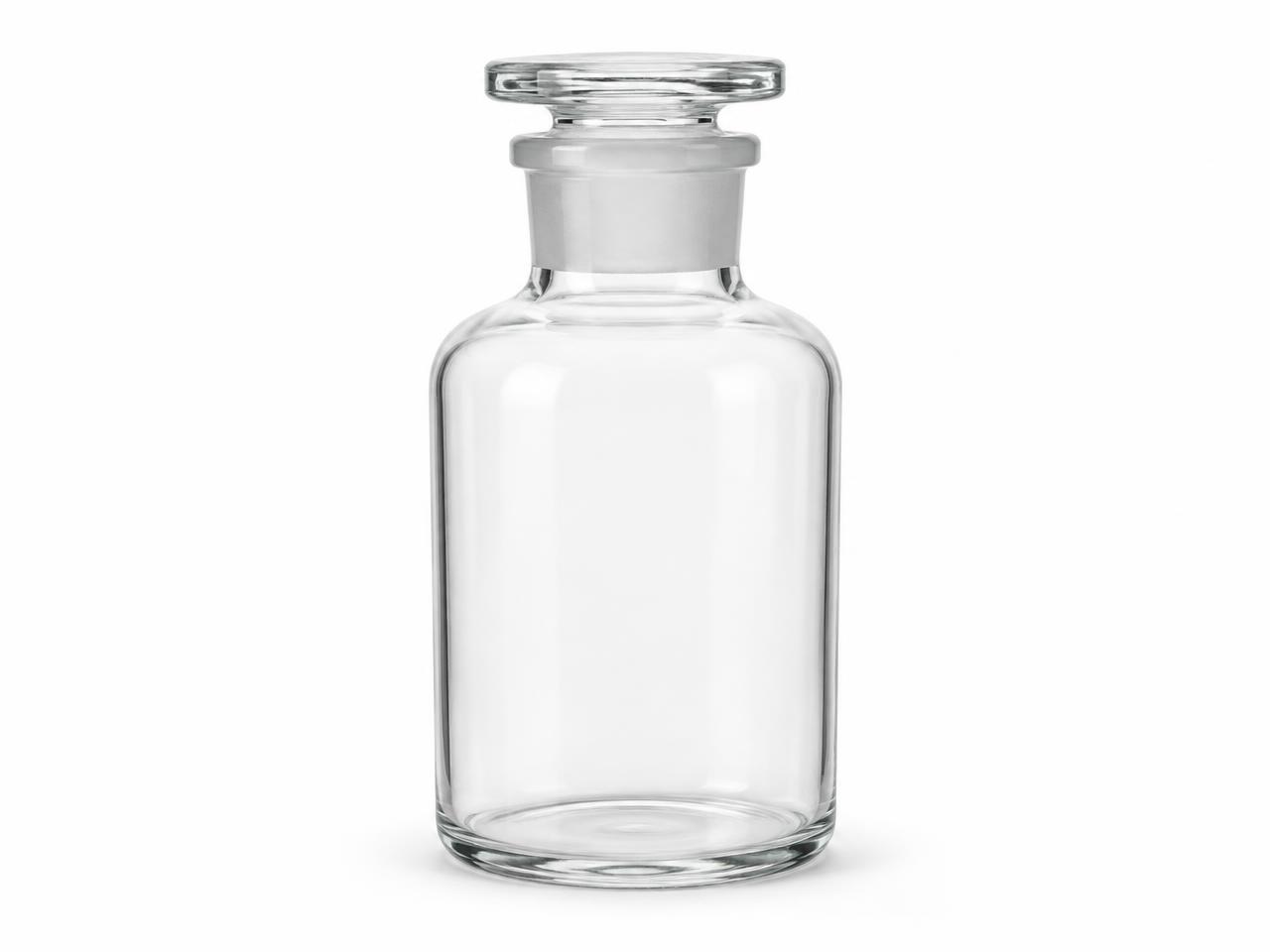 صورة زجاجة محاليل شفافة فم عريض 125 مل (Clear Wide Mouth Reagent Bottle 125 ml) - واقف للتجارة صنعاء صورة زجاجة محاليل شفافة فم عريض 125 مل (Clear Wide Mouth Reagent Bottle 125 ml) - واقف للتجارة صنعاء